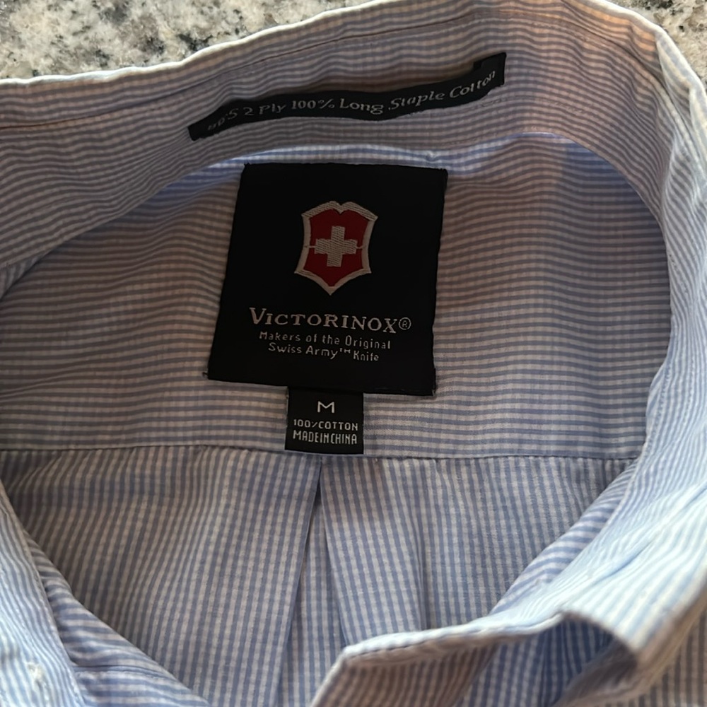 Victorious blue/white gingham button down shirt